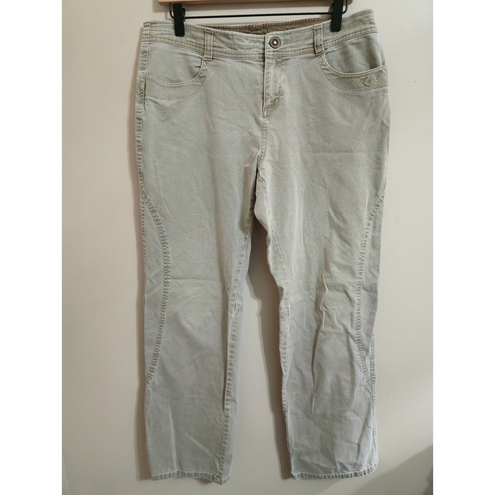 Kuhl Womens Khaki Tan Canvas Straight Leg Outdoor Hiking Pants Size 12 Rydr